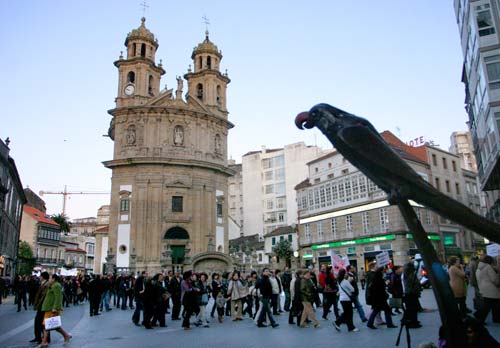 Los manifestantes recorrieron las calles de Pontevedra.