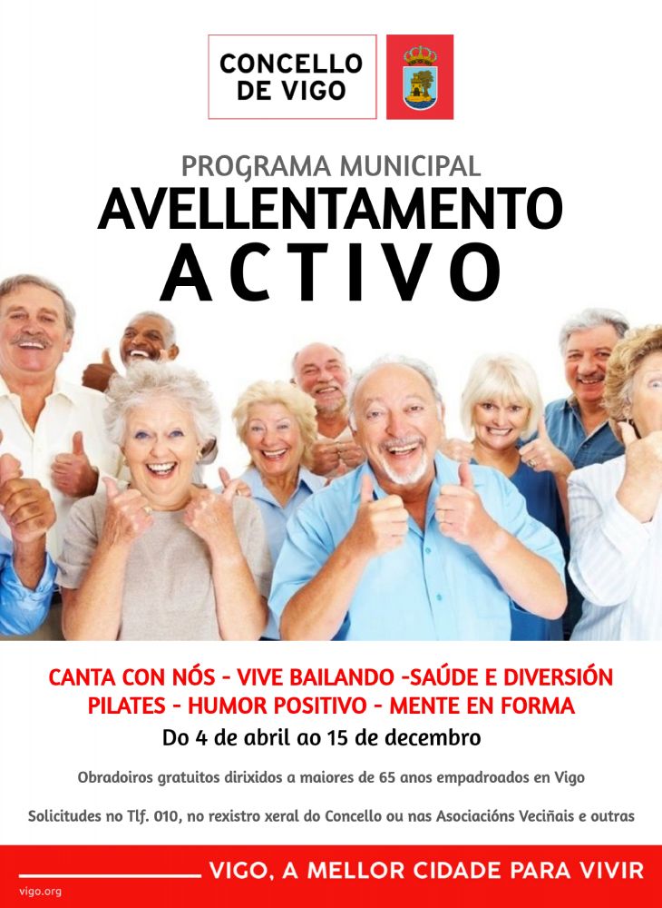 Os maiores de 65 anos poden inscribirte xa no programa de envellecemento activo