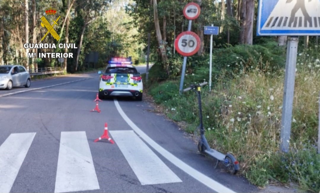 Interceptado con un patinete por una carretera, da positivo indiciario en drogas