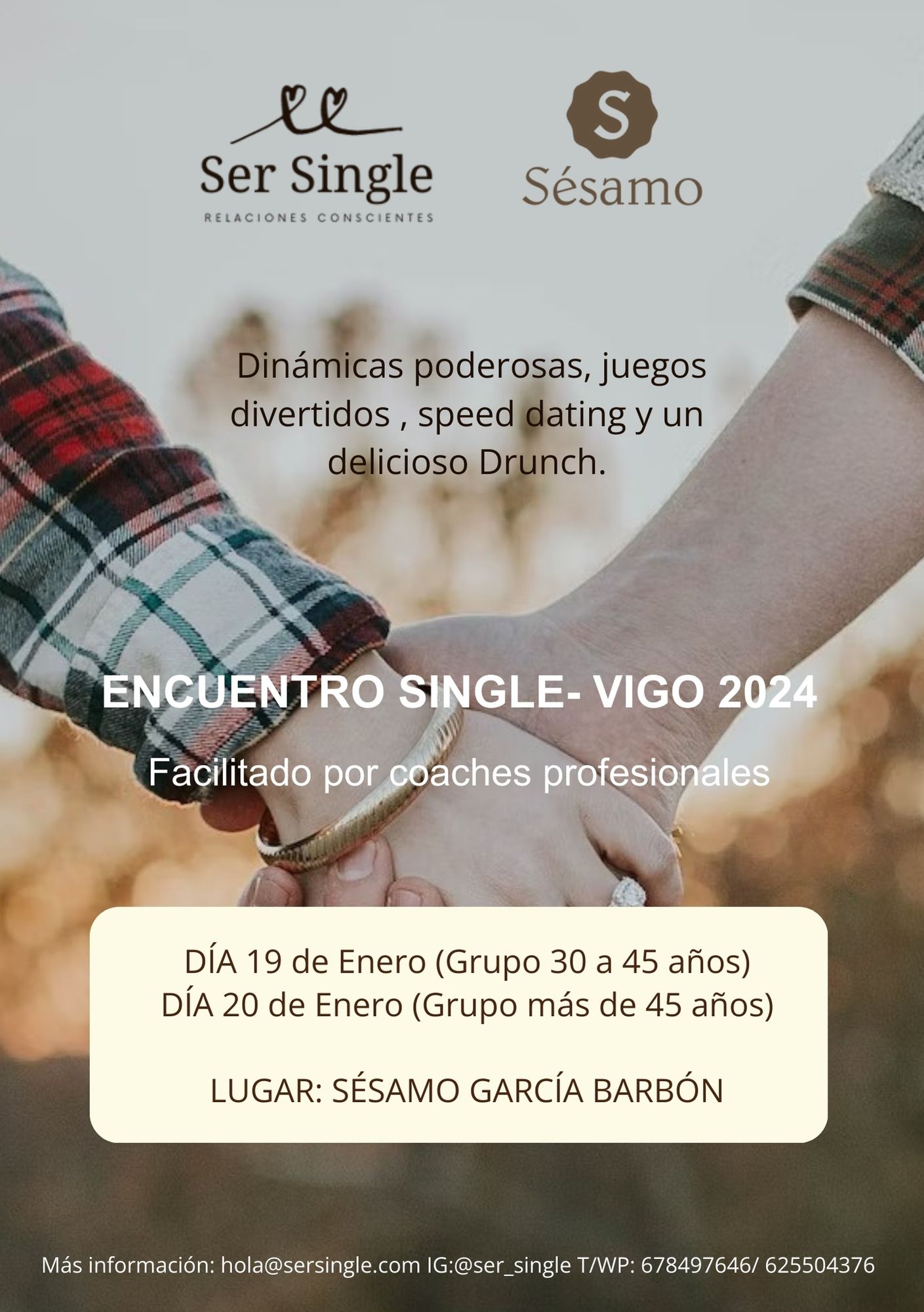 Encuentro de 'singles conscientes' en Vigo los próximos días 19 y 20 de este mes