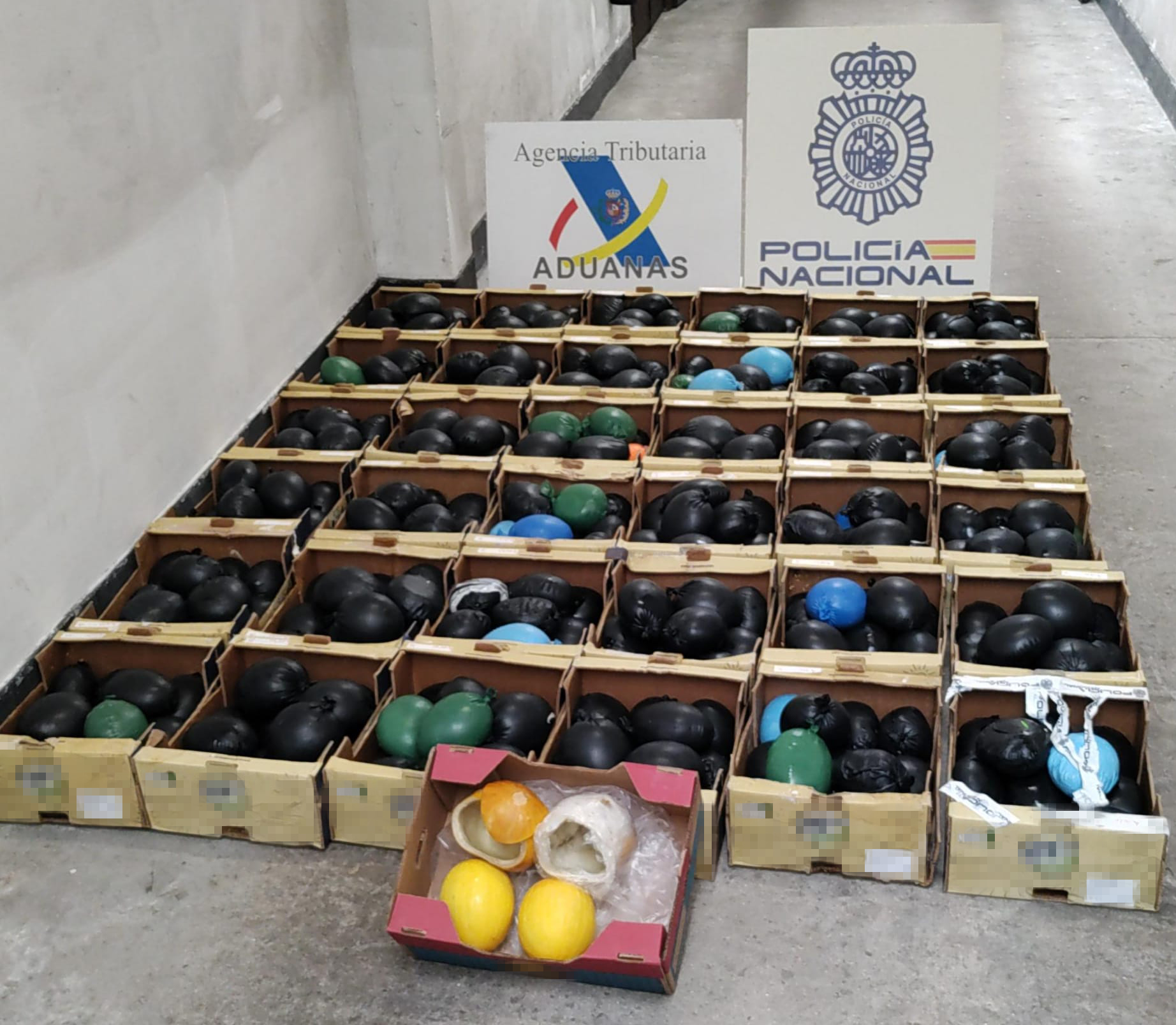 Intervenidos en Vigo cerca de 500 kilos de cocaína en el interior de melones