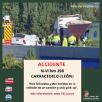 Tres trabajadores gallegos mueren en un accidente de tráfico en el Bierzo