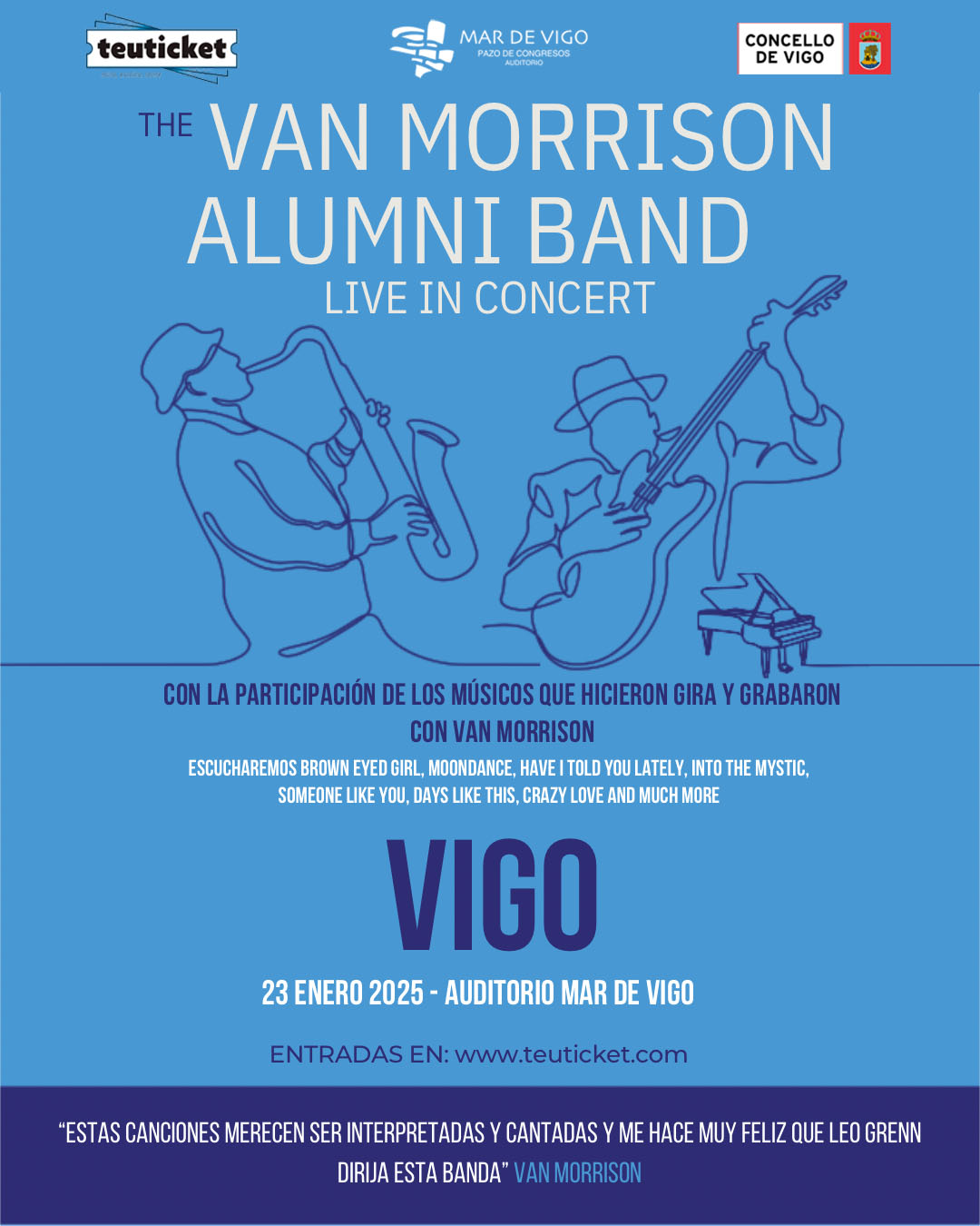 Saen á venda as entradas para a actuación en Vigo de 'The Van Morrison Alumni Band'