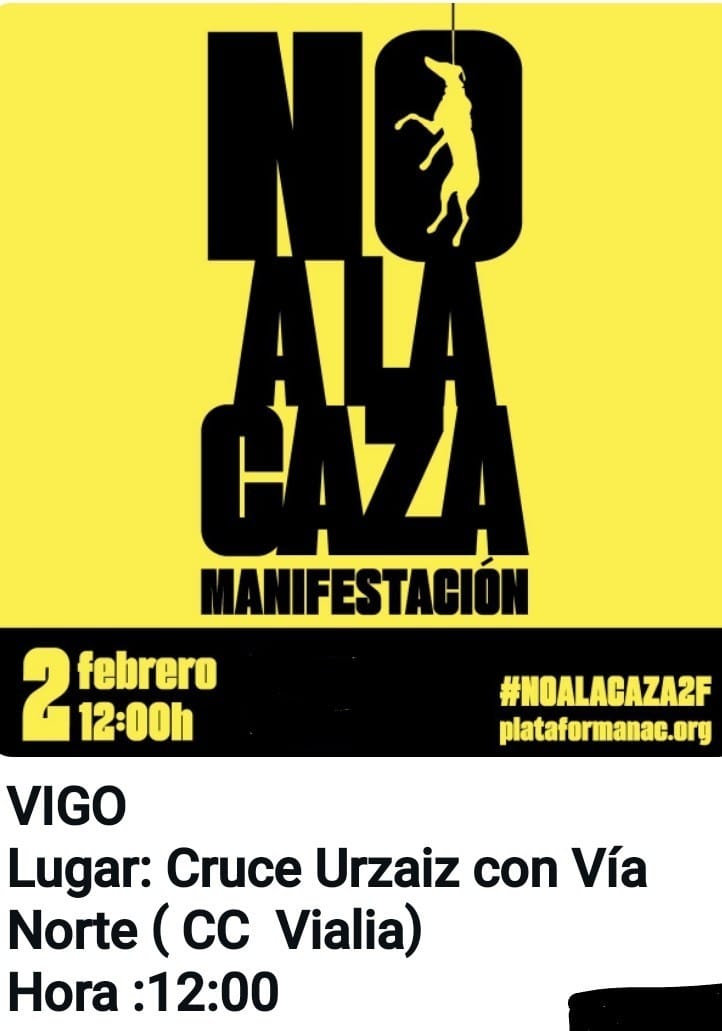 Vigo se suma a la manifestación para denunciar la desprotección de los perros usados en la caza