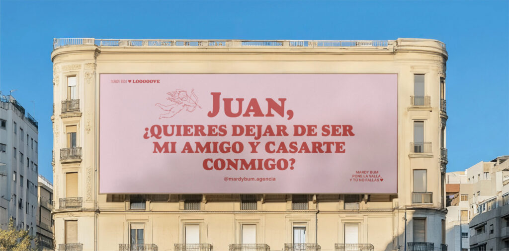 Una valla de 8 metros, gratis, en la Gran Vía de Vigo para el mensaje más original de San Valentín