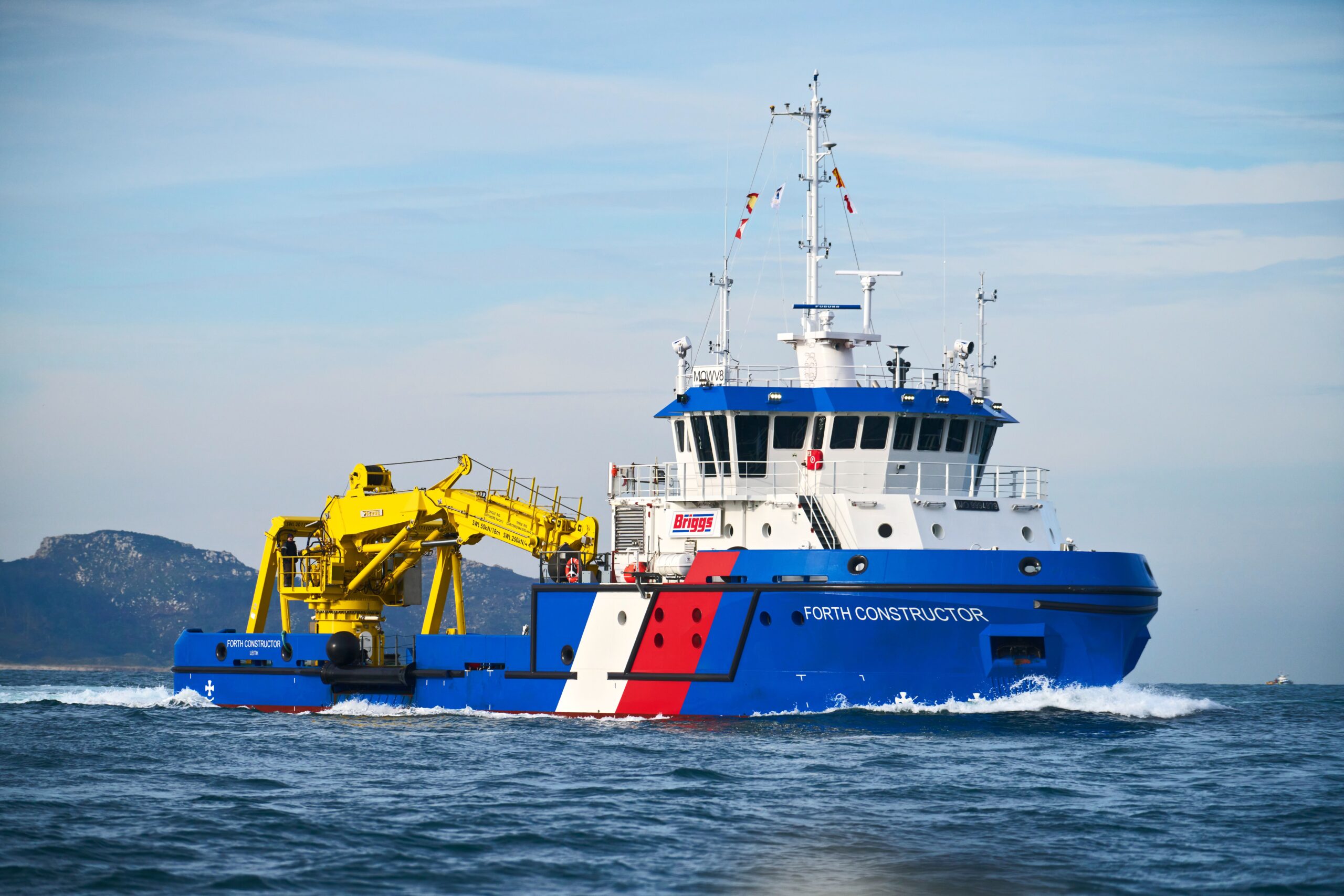 El astillero vigués Freire entrega el nuevo buque de apoyo al mantenimiento, de Briggs Marine